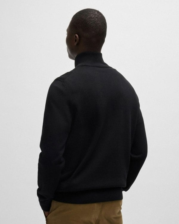 BOSS Orange Kanobix S Mens 1/4 Zip Jumper - Black 001