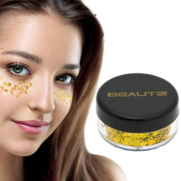 Aquarius Beautz Chunky Glitter Gold 10ml Pot 5g Cosmetic Body Face Festival Makeup Shine