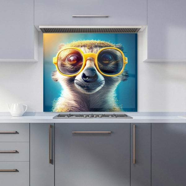 Warren Reed - Designer Meerkat With Glasses Splashart Kitchen Splashback