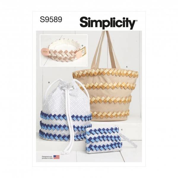 Simplicity Sewing Pattern 9589, Bags, Belts OS (One Size Only) - Intermediate