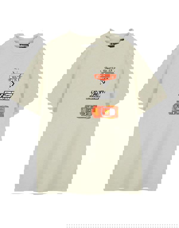 Disney Cars Boys Beige Racing Sports Network Short Sleeved T-Shirt