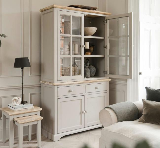 Statement Furniture Florence Glass Door Display Cabinet Large Dresser Assembled