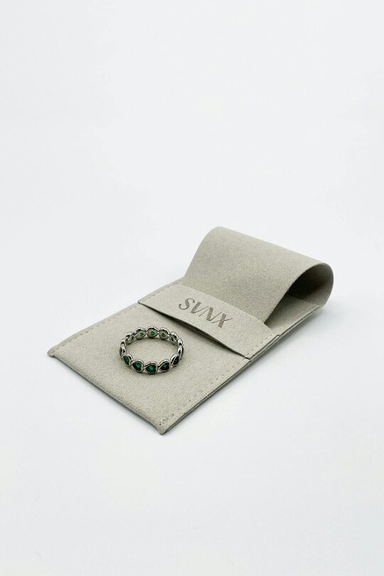 SVNX The 'Atlas' Ring in Silver and Green