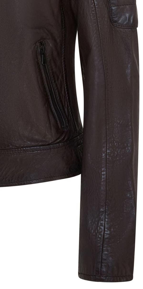 Infinity Leather Womens Retro Quilted Leather Biker Jacket - Horten