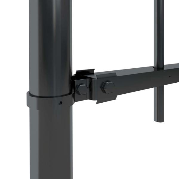 Berkfield Garden Fence with Hoop Top Steel 3.4x1 m Black