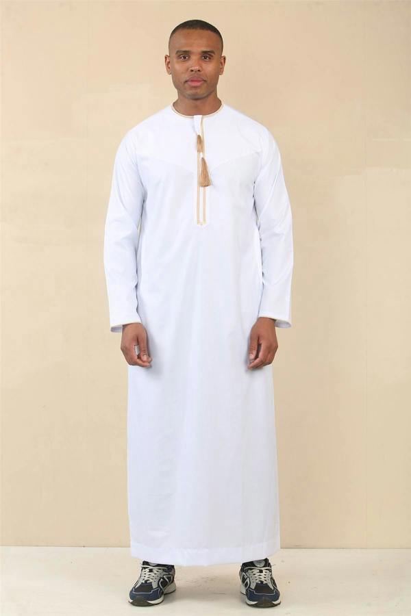 Infinity Leather Men's Omani Eid Thobe  Saudi Emirati Jubba Robe
