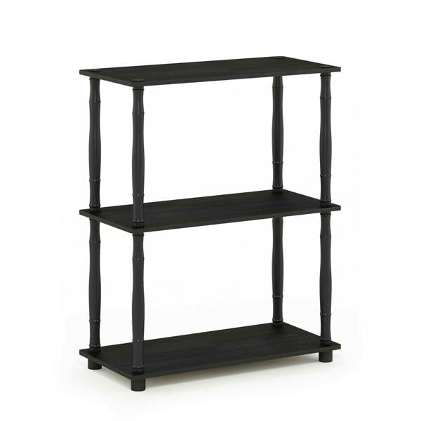 WALPLUS Sturdy Turn-N-Tube 3-Tier Compact Multipurpose Shelf Display Rack with Classic Tube, Americano/Black for Living Room