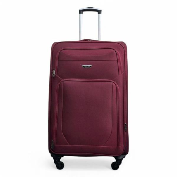 Infinity Luggage Soft Shell Lightweight Nylon Suitcase Set 4 Wheel Travel Case Holiday Bags