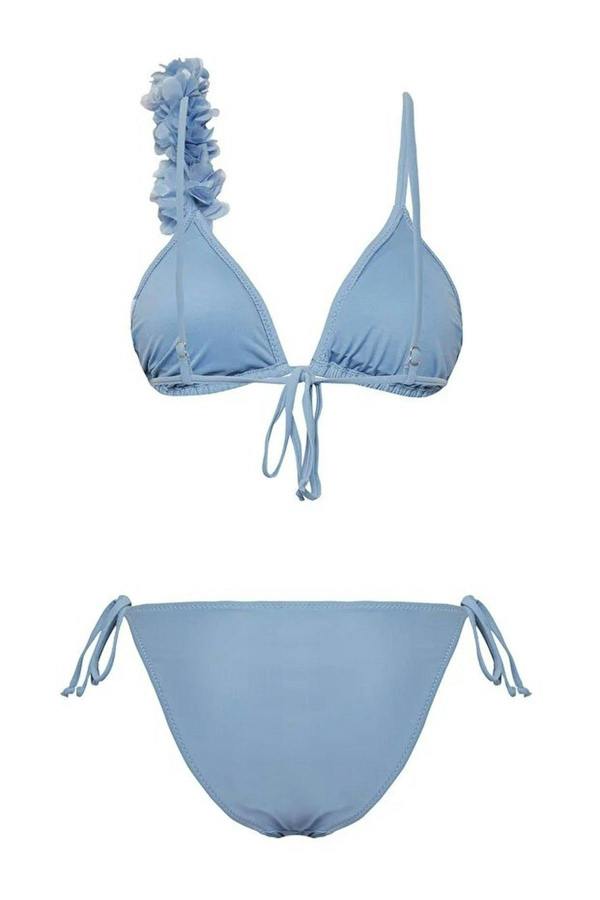WOVCOR Applique Detail Triangle Padded Regular Waist Bikini Set