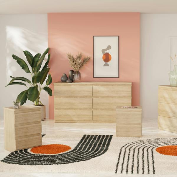 Furniture To Go Edmore 2 Drawer Bedside Table in Sonoma Oak