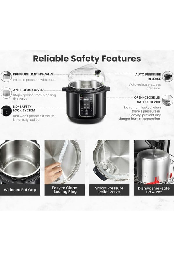 Living and Home 7.6L Midea Electric Pressure Cooker Yogurt Maker Rice Cooker with 12 presets