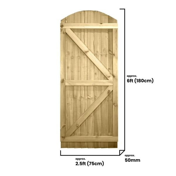 gate feather edge fully framed arch top [h.1800 x w.750] 10