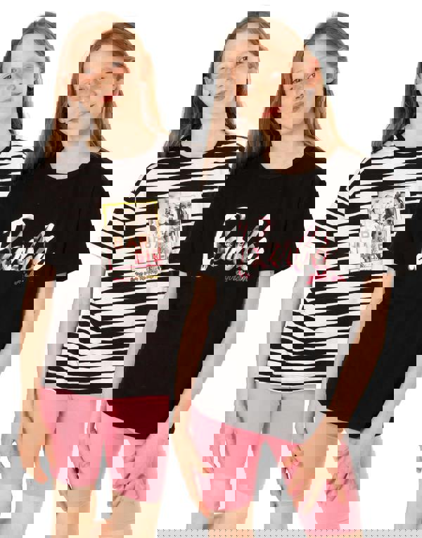 Barbie Girls Black Barbie Doll Short Sleeved T-Shirt