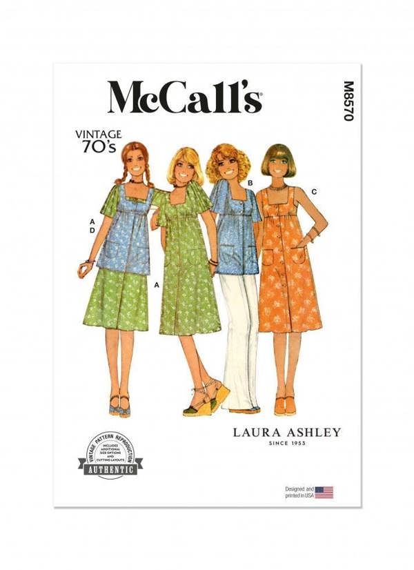 McCalls 8570 Paper Sewing Pattern – Women's Vintage Top, Tunic & Dress, Easy