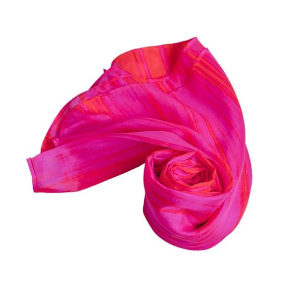 Hot Pink Brushstroke Silk Scarf – Hand-Dyed Mulberry Silk, Beach & Pool Wrap