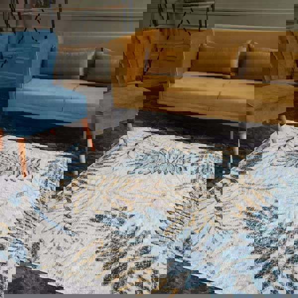 Living Room Rug Floral Design in Multicolour