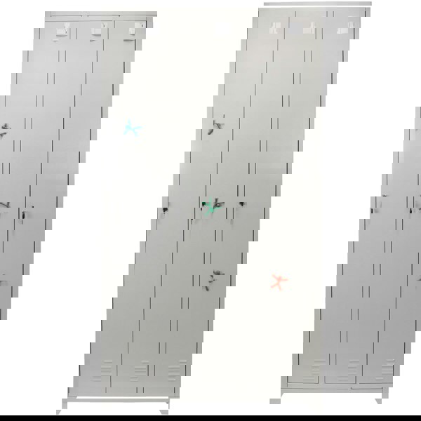 Monstershop Metal Storage Lockers - Three Doors, Grey