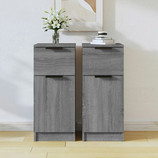 Berkfield Sideboards 2 pcs Grey Sonoma 30x30x70 cm Engineered Wood