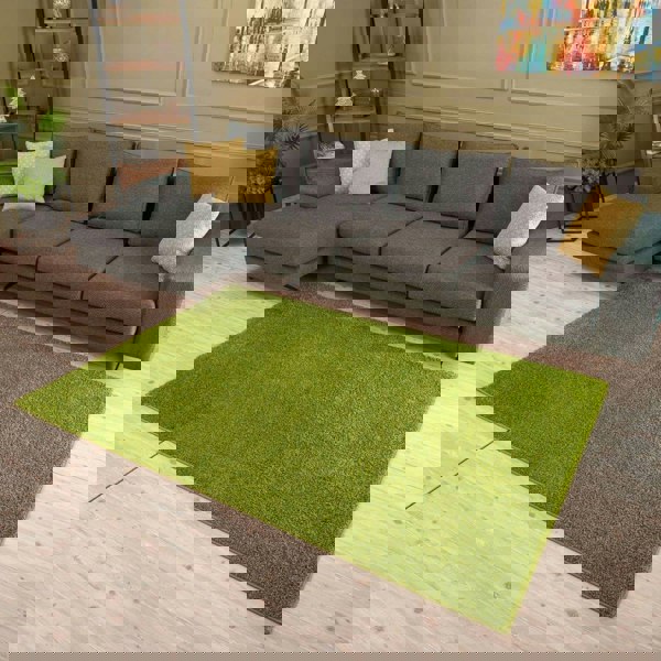 Shaggy Green Rug Soft and Durable, Non-Shedding, High Quality.