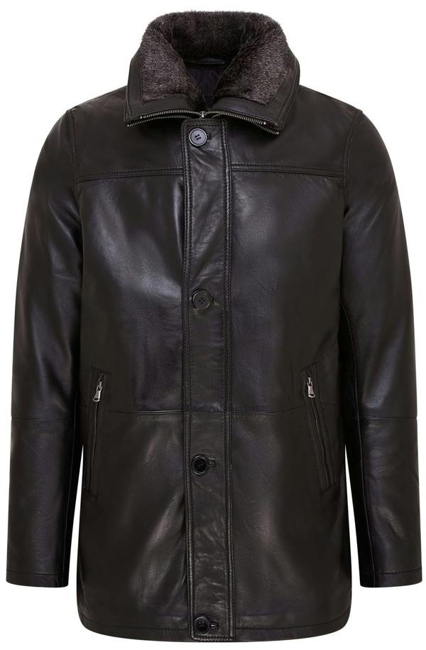 Infinity Leather Mens Mid-Length Warm Leather Trench Coat - Varkaus