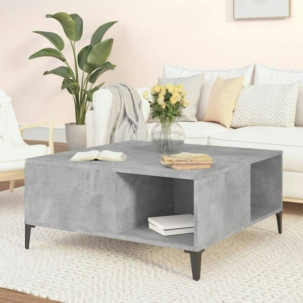Berkfield Coffee Table Concrete Grey 80x80x36.5 cm Engineered Wood