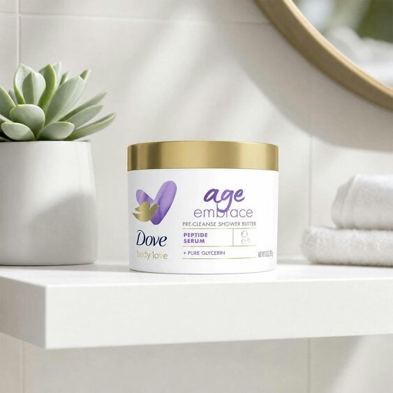 Dove Body Love Age Embrace Pre-Cleanse Shower Butter with Peptide Serum, 3x283ml