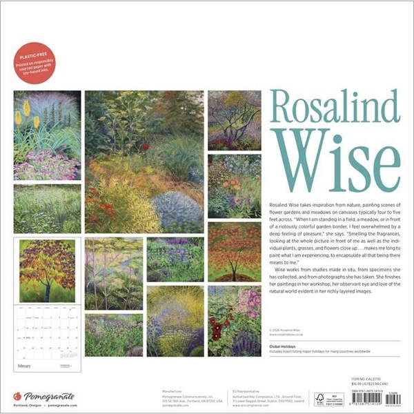 Rosalind Wise Calendar 2027, Wall Calendars, Month To View, Art, Gift