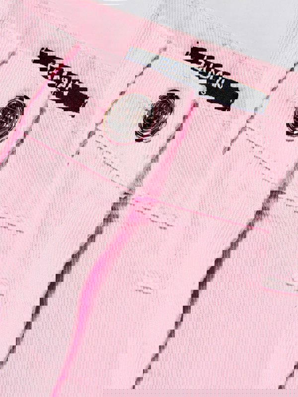 Balmain Girls Pleated Hem Skirt in Pink