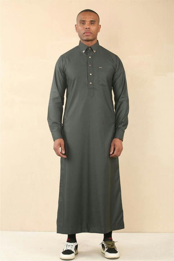 Infinity Leather Men's Thobe Arab Saudi Emirati Islamic Clothing Jubba Robe