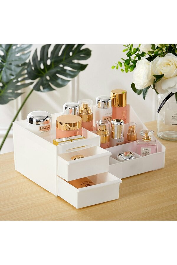 Living and Home Medium Multifunctional Cosmetics And Miscellaneous Storage Box Portable Desktop Makeup Box For Home Dormitory Office