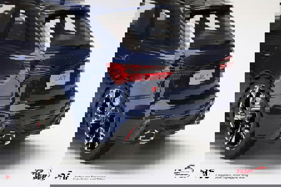 TSM Audi RS6 Avant Carbon Black Navarra Blue Metallic 1:18 Scale TSM TS0315