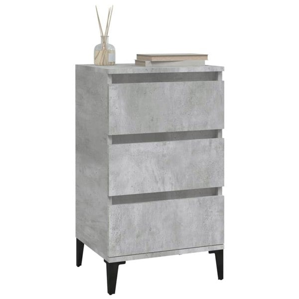 Berkfield Bedside Cabinet Concrete Grey 40x35x70 cm Engineered Wood