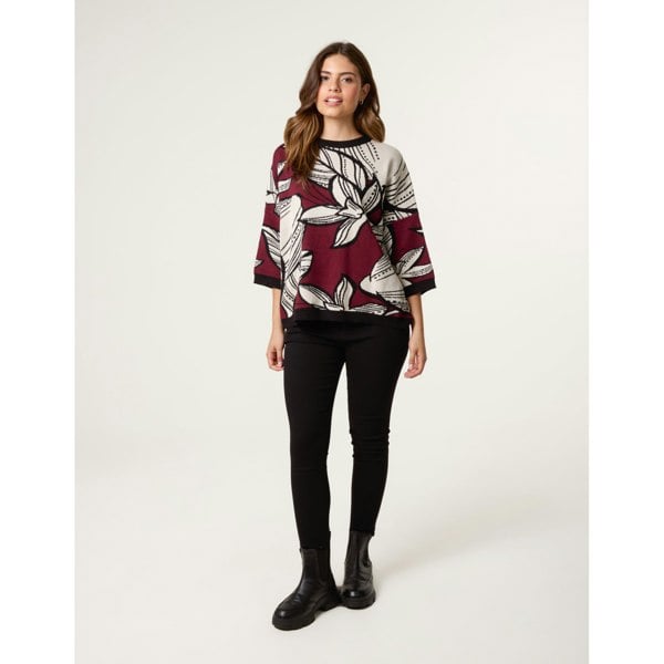 Blue Vanilla Flower Pattern Jumper