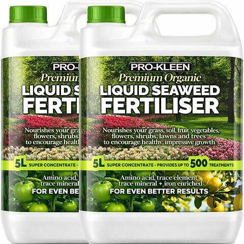 ProKleen Pro-Kleen 10L Liquid Seaweed Fertiliser Ascohyllum Seaweed Extract for Grass Vegetables Fruit Flowers Shrubs Lawns Trees
