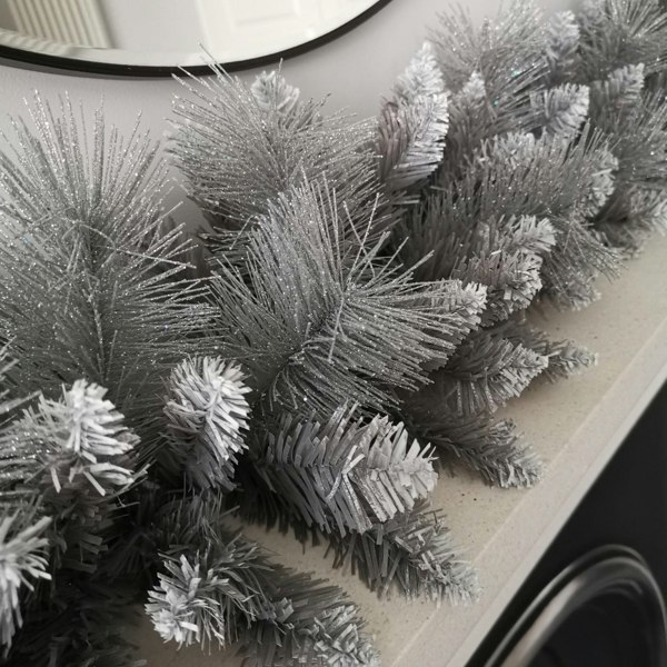 Samuel Alexander Premier 6ft (1.8m) Christmas Silver Garland With Some Glitter Tips
