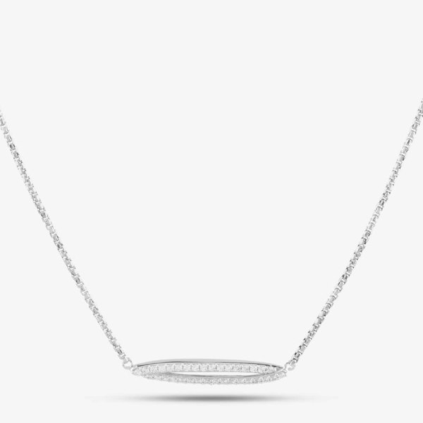 T. H. Baker Silver & Cubic Zirconia Open Oval Necklace 2THB020704