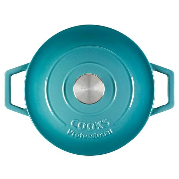 Cooks Professional 20cm Cast Iron Casserole | Teal