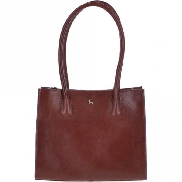 Ashwood Vegetable Tanned Leather Two Section With Mid Purse Bag