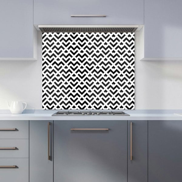 Warren Reed - Designer Black And White Abstract Pattern Kitchen Splashback