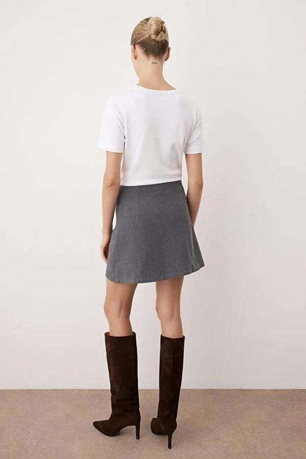 WOVCOR Woven Cashmere Mini Skirt