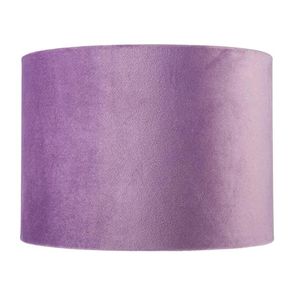 Soft Lilac Velvet Drum Lampshade with Inner Coloured Floral Lining Image 5