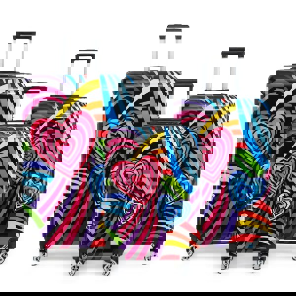 Infinity Luggage Hard Shell Suitcase Flower Heart Printed Luggage Travel Bag