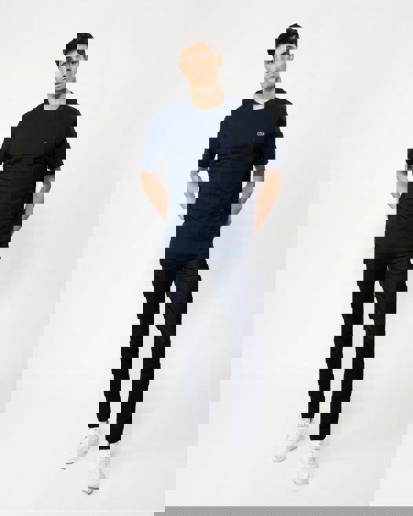 Lacoste Mens Classic Fit Cotton Jersey T-Shirt - Navy Blue 166