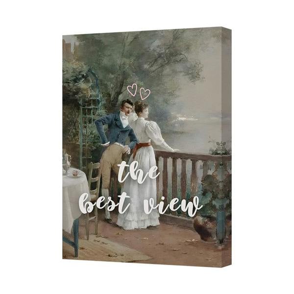 Benjamin Tate Design Vintage Romantic Couple On Balcony Canvas Wall Art The Best View