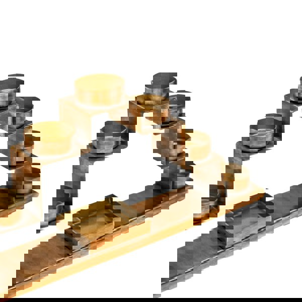 Ivyline Tealight Candle Holder with Décor Box in Antique Brass