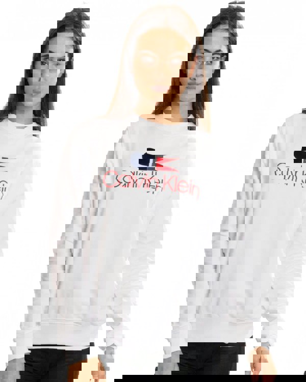 Calvin Klein Vintage Logo Large Long Sleeve Womens Sweatshirt