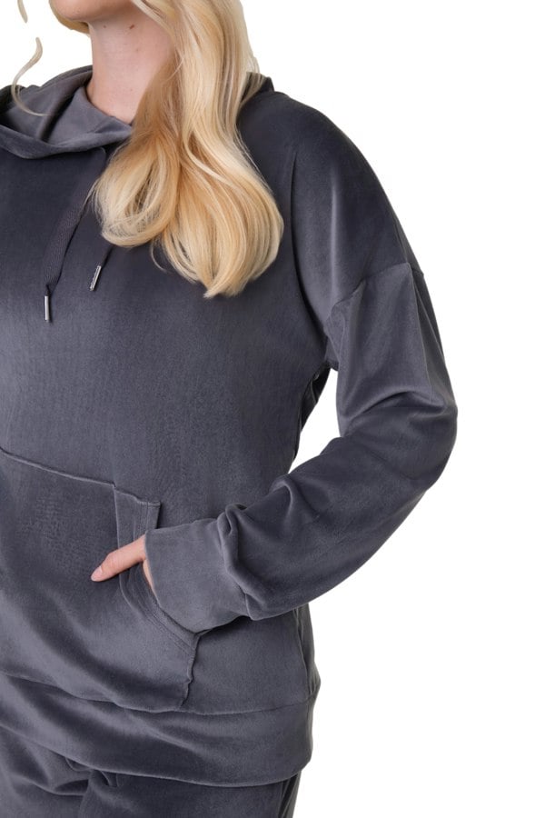 Camille Charcoal Supersoft Velour Loungewear Pyjama Set