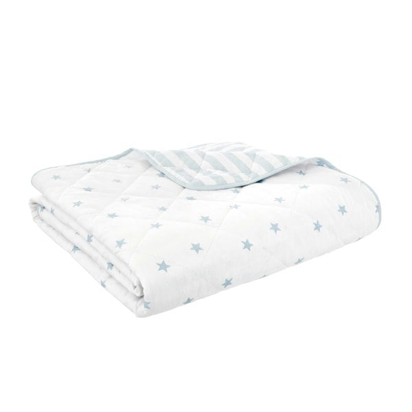 Bianca Mini Star & Stripes Cotton Reversible Bedspread Blue