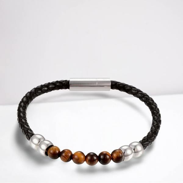 Aye Do Gifts Men's Tigers Eye Leather Bracelet