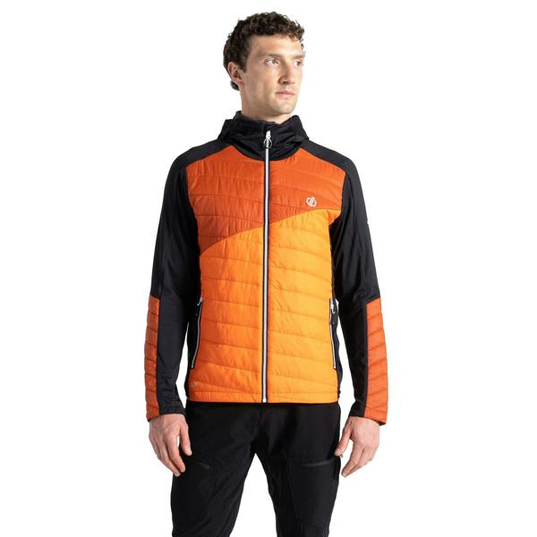 Dare 2B Mens Touring Contrast Panel Hybrid Jacket - Puffins Orange/Rooibos Tea - 